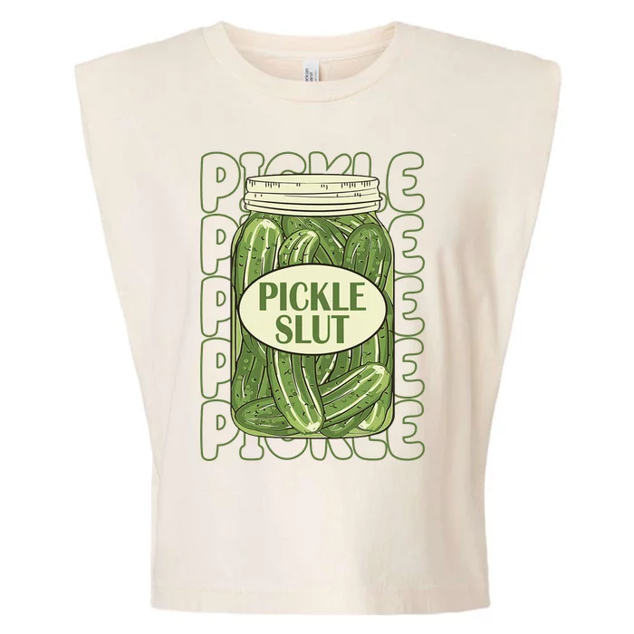 Pickle Slut Funny Pickle Lover Garment-Dyed Women's Muscle Tee