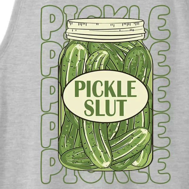 Pickle Slut Funny Pickle Lover Ladies Tri-Blend Wicking Tank