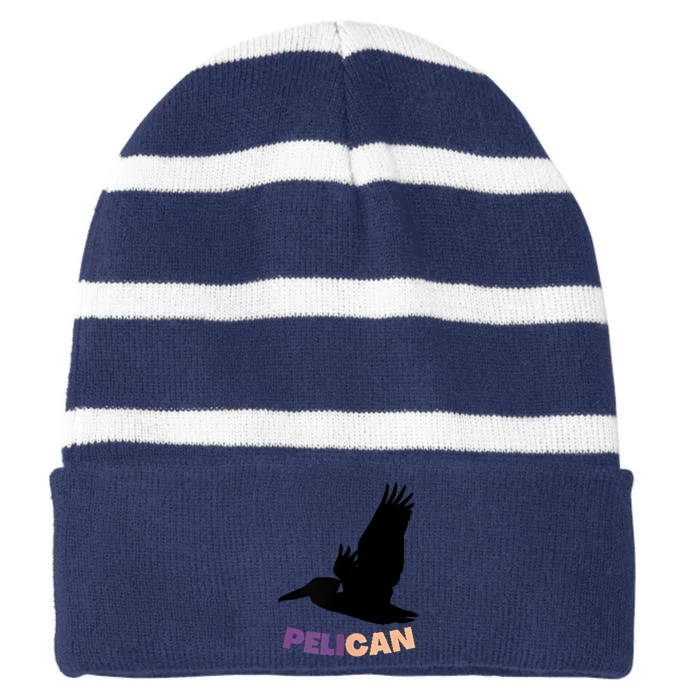 Pelican Sunset Florida Striped Beanie with Solid Band