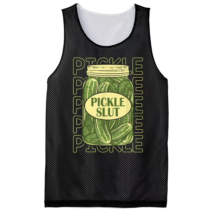 Pickle Slut Funny Canned Pickles Mesh Reversible Basketball Jersey Tank