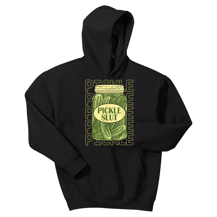 Pickle Slut Funny Canned Pickles Kids Hoodie