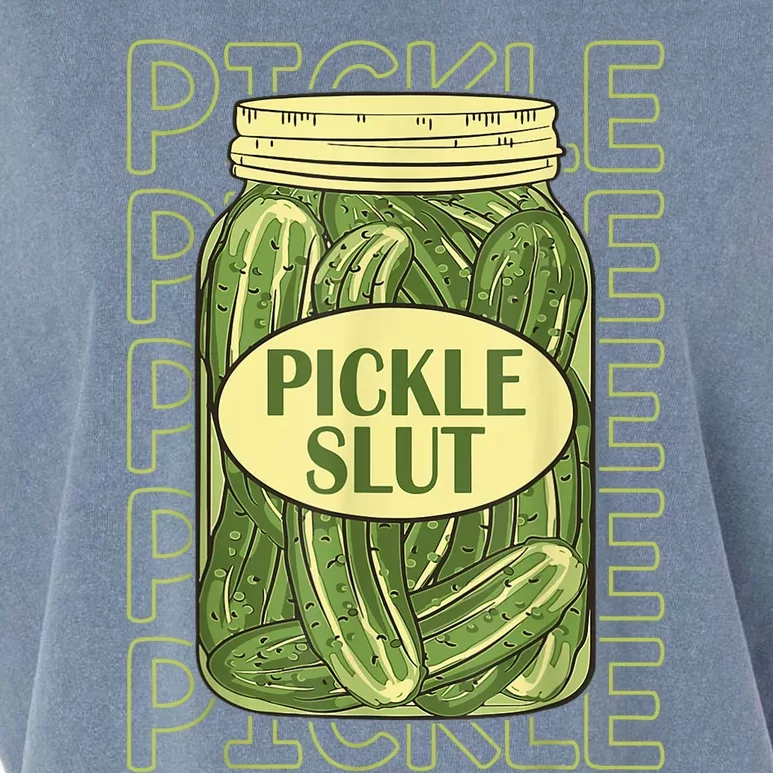 Pickle Slut Funny Canned Pickles Garment-Dyed Women's Muscle Tee