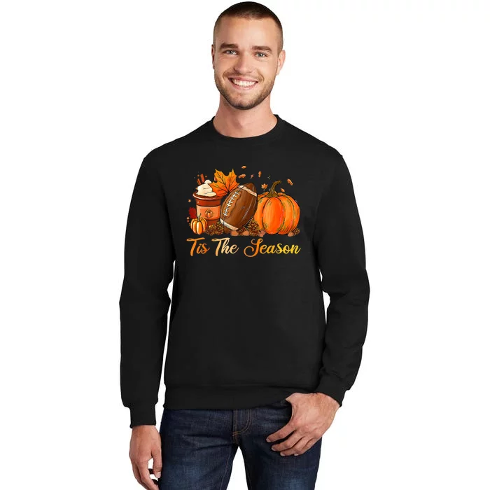 Pumpkin Spice Football Tis The Season Fall Thanksgiving Sweatshirt