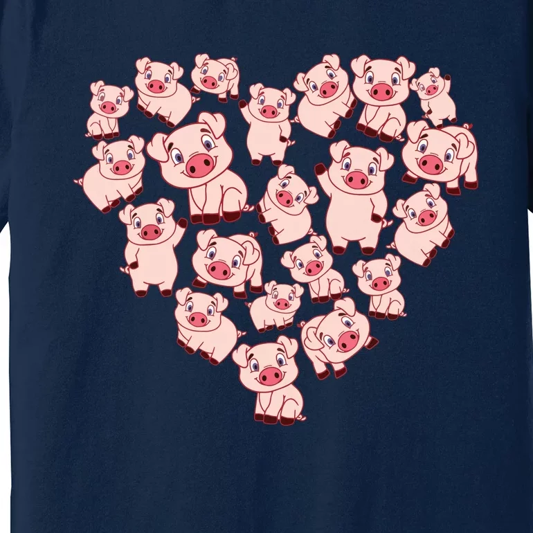 Pig Shirts For Women Girl Heart Shape Poses Cute Pig Premium T-Shirt