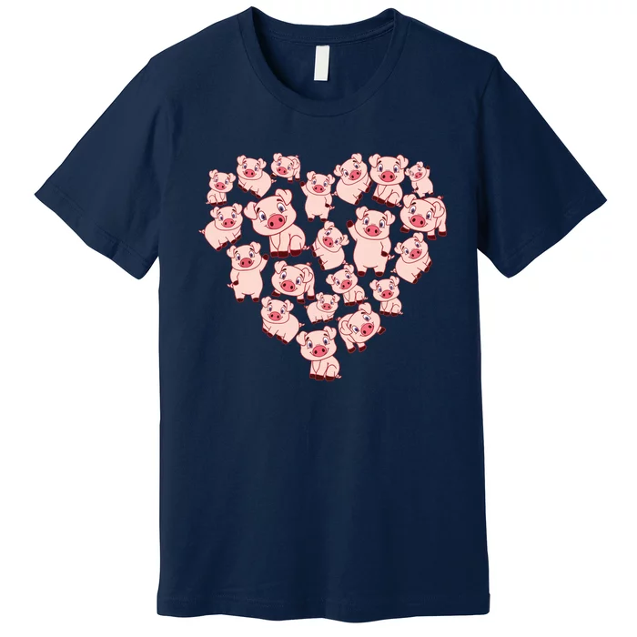 Pig Shirts For Women Girl Heart Shape Poses Cute Pig Premium T-Shirt