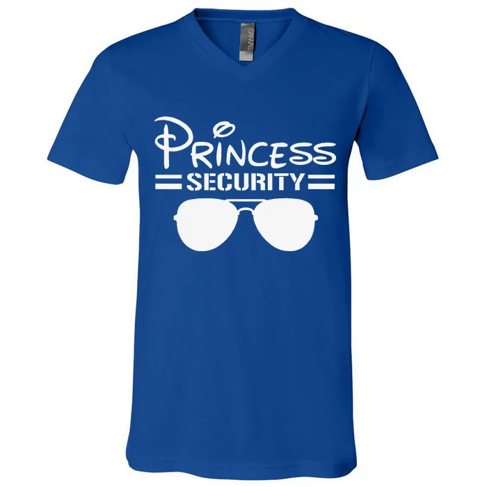 Princess Security Funny Birthday Halloween Party Design V-Neck T-Shirt