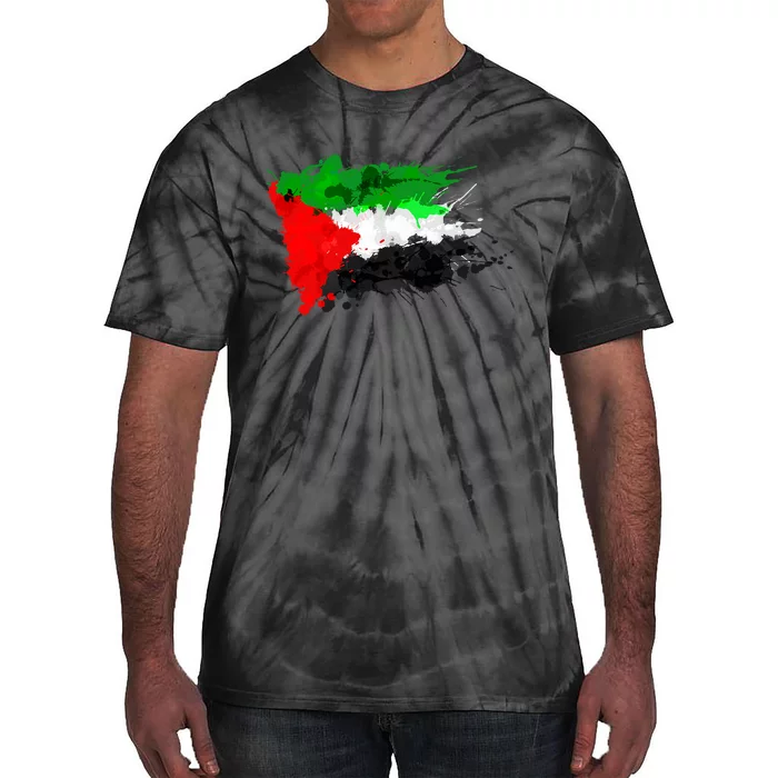 Palestine Splash Flag Tourist Tie-Dye T-Shirt