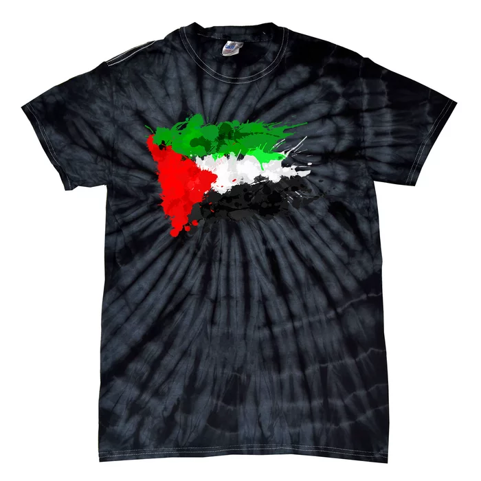 Palestine Splash Flag Tourist Tie-Dye T-Shirt