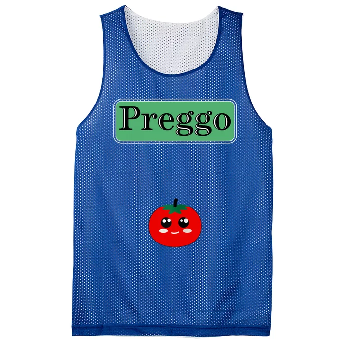 Preggo Sauce Funny Maternity Halloween Costume Tomato Sauce Mesh Reversible Basketball Jersey Tank