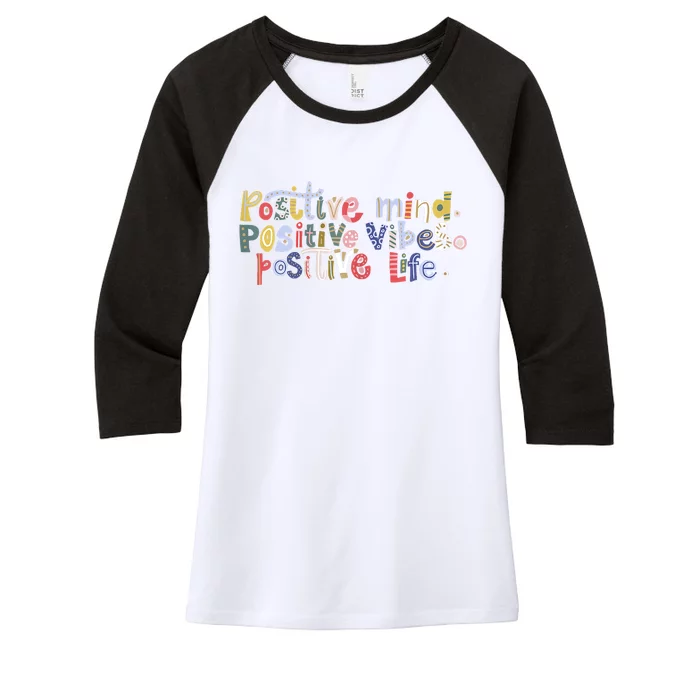 Positive Spring Flowers Women's Tri-Blend 3/4-Sleeve Raglan Shirt