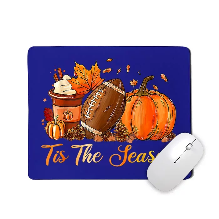 Pumpkin Spice Football Tis The Season Fall Thanksgiving Gift Mousepad