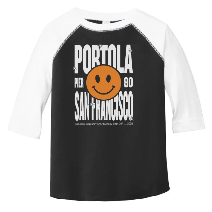 Portola San Francisco Pier 80 Lineup 2024 Toddler Fine Jersey T-Shirt