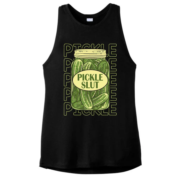 Pickle Slut Funny Pickle Slut Who Loves Pickles Apaprel Ladies Tri-Blend Wicking Tank