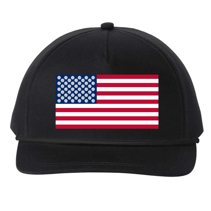 Pickleball Stars Flag Pickleball Flag Snapback Five-Panel Rope Hat