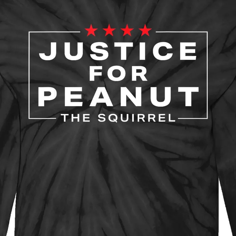 Peanut Squirrel Funny Justice For Peanut The Squirrel Gift Tie-Dye Long Sleeve Shirt