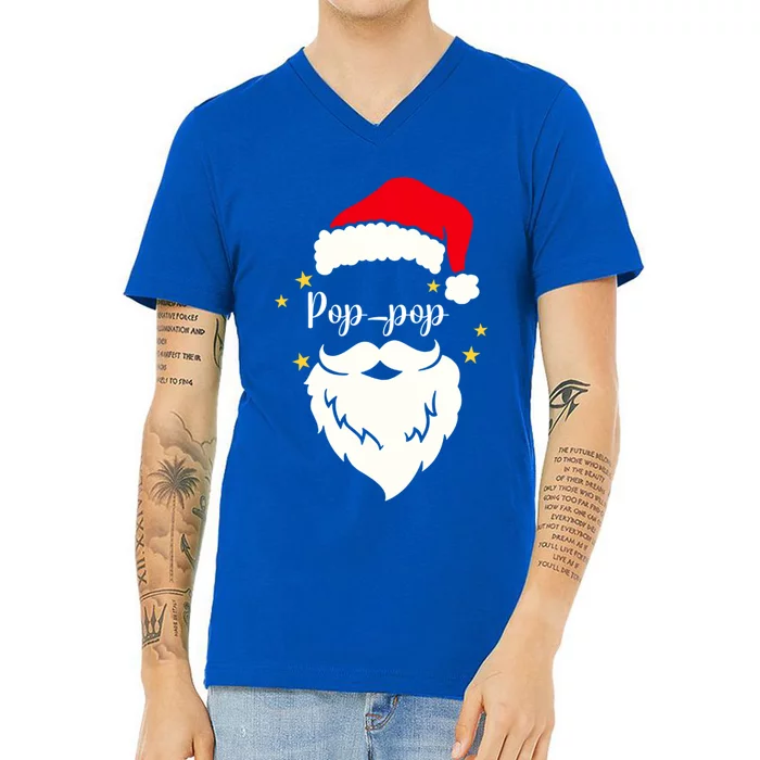 Poppop Santa Family Gift Family Christmas Gift V-Neck T-Shirt