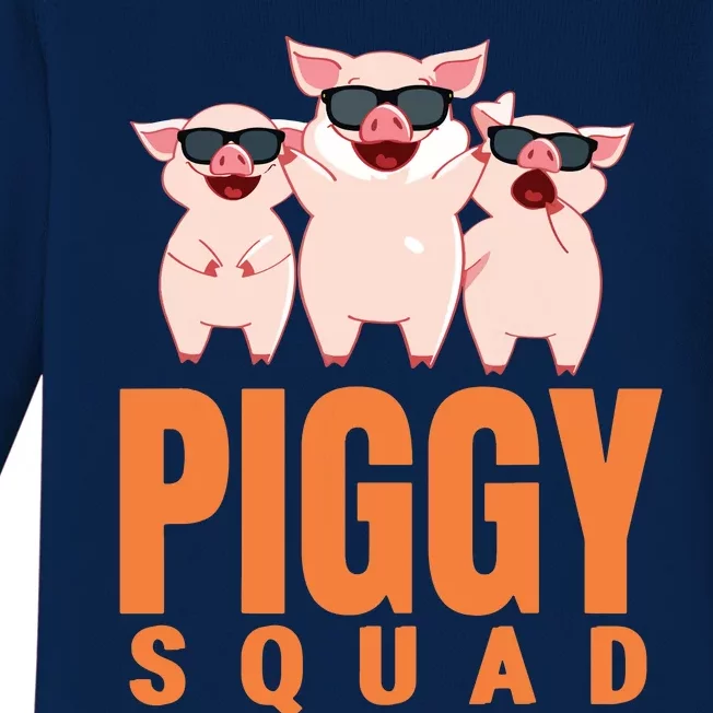 Piggy Squad Funny Pig Shirts For Boy Baby Long Sleeve Bodysuit