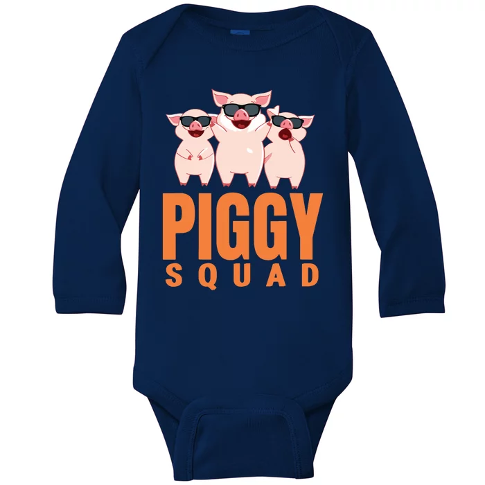 Piggy Squad Funny Pig Shirts For Boy Baby Long Sleeve Bodysuit