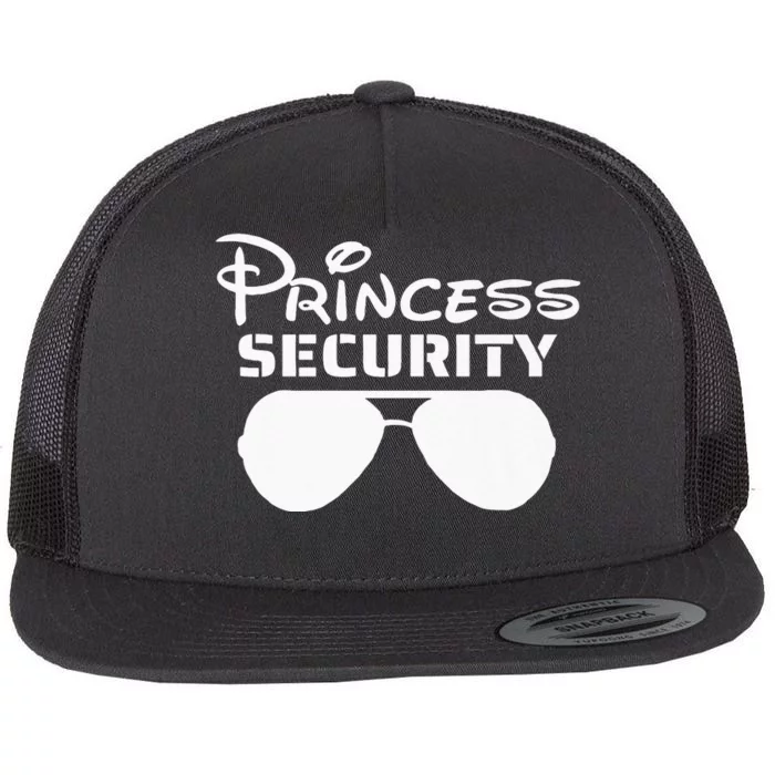 Princess Security Funny Birthday Halloween Party Design Flat Bill Trucker Hat