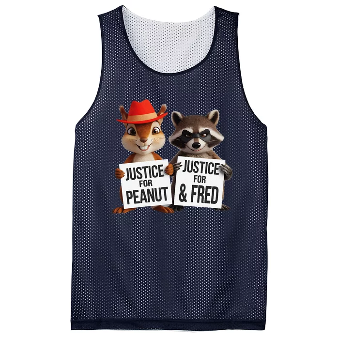 Peanut Squirrel & Fred Raccoo Justice For Peanut Wanted Mesh Reversible Basketball Jersey Tank