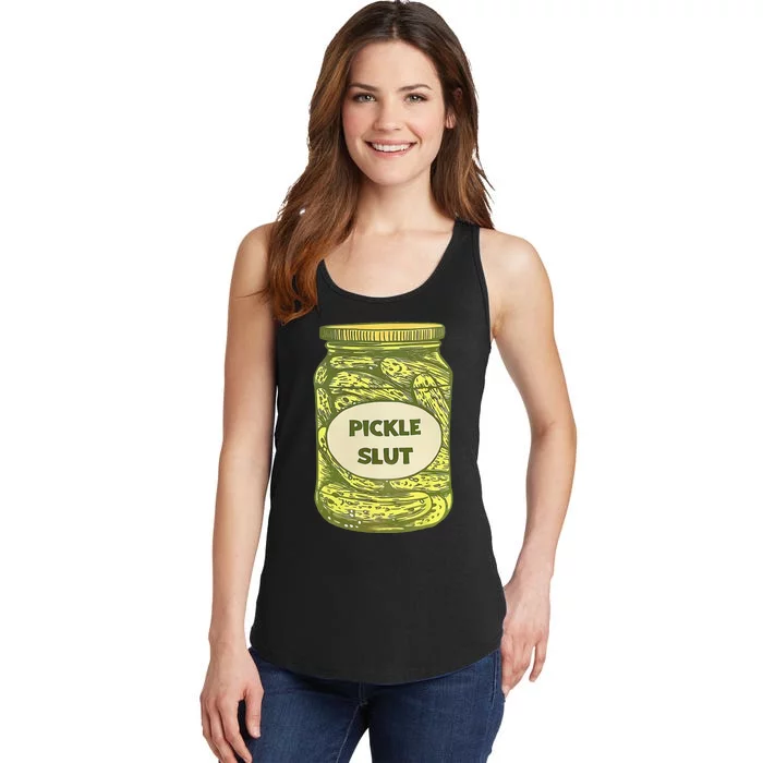 pickle slut funny canned pickles Ladies Essential Tank