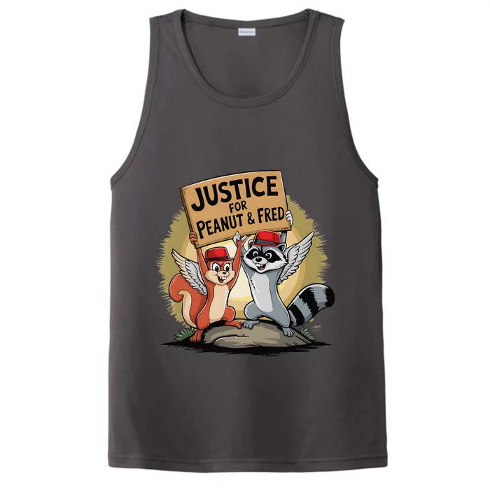 Peanut Squirrel & Fred Raccoo Justice For Peanut Wanted Performance Tank