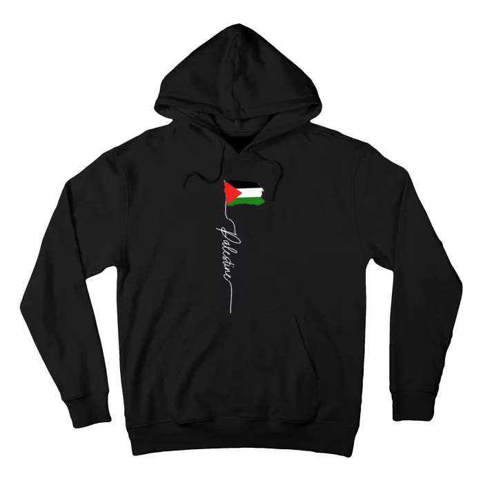 Palestine Signature Flag Elegant Patriotic Palestinian Flag Hoodie