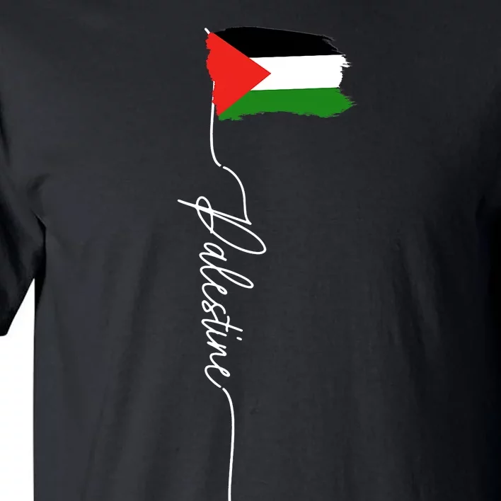 Palestine Signature Flag Elegant Patriotic Palestinian Flag Tall T-Shirt