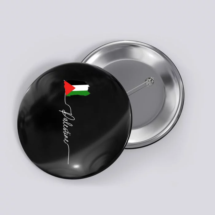 Palestine Signature Flag Elegant Patriotic Palestinian Flag Button