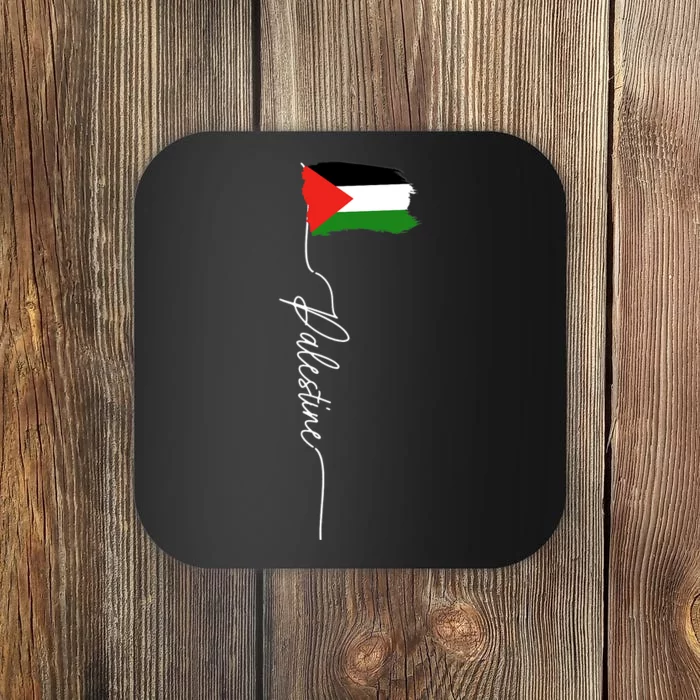 Palestine Signature Flag Elegant Patriotic Palestinian Flag Coaster