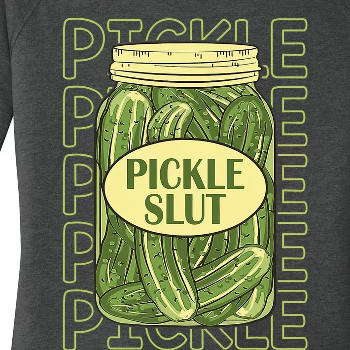 Pickle Slut Funny Pickle Slut Who Loves Pickles Apaprel Women's Perfect Tri Tunic Long Sleeve Shirt