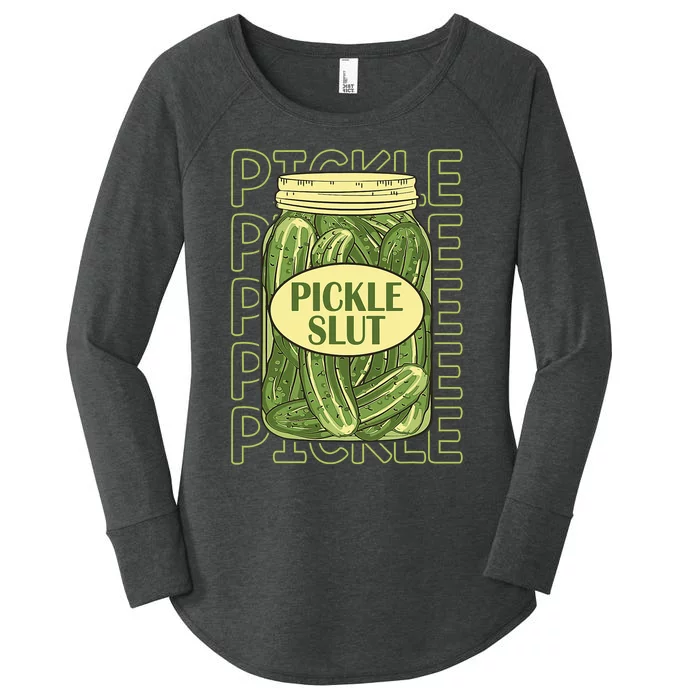 Pickle Slut Funny Pickle Slut Who Loves Pickles Apaprel Women's Perfect Tri Tunic Long Sleeve Shirt