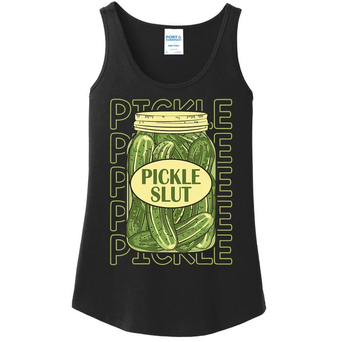 Pickle Slut Funny Pickle Slut Who Loves Pickles Apaprel Ladies Essential Tank