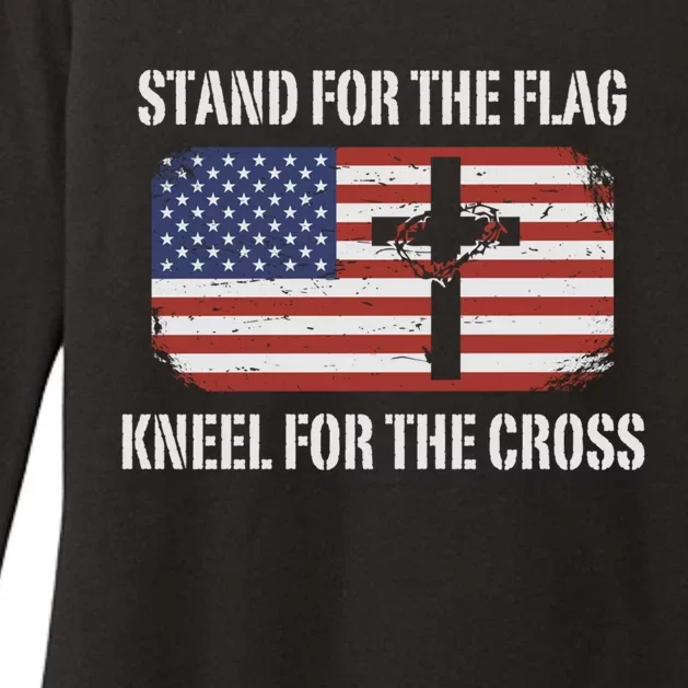 Patriotic Stand For The Flag Kneel For The Cross Gift Womens CVC Long Sleeve Shirt