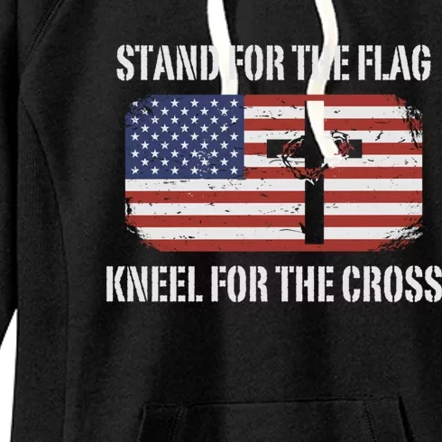 Patriotic Stand For The Flag Kneel For The Cross Gift Women's Fleece Hoodie