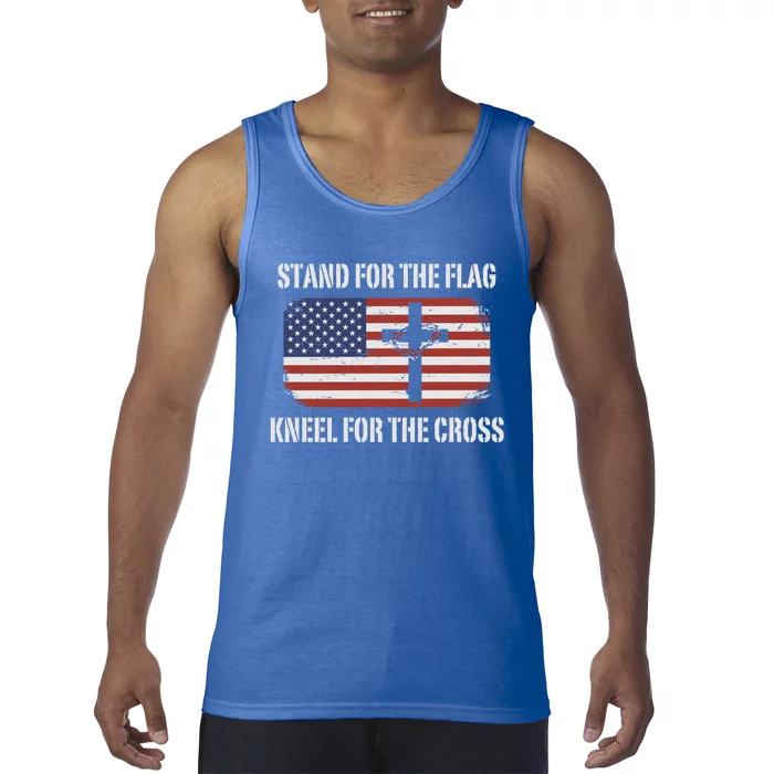 Patriotic Stand For The Flag Kneel For The Cross Gift Tank Top