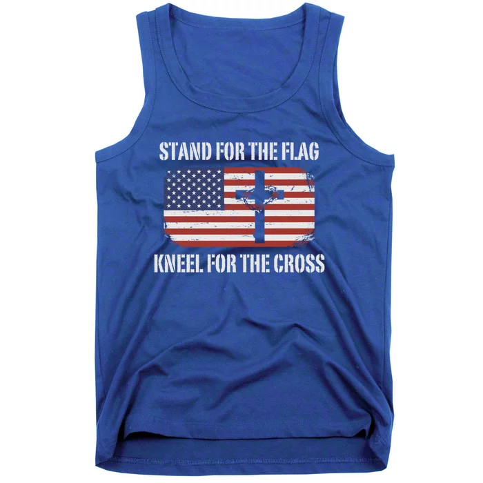 Patriotic Stand For The Flag Kneel For The Cross Gift Tank Top