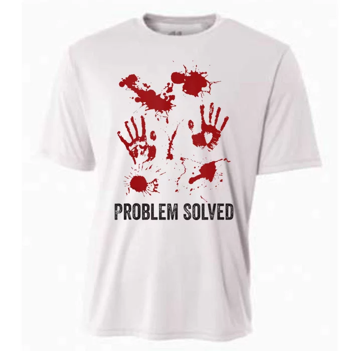 Problem Solved Funny Gory Halloween Dark Humour Cooling Performance Crew T-Shirt