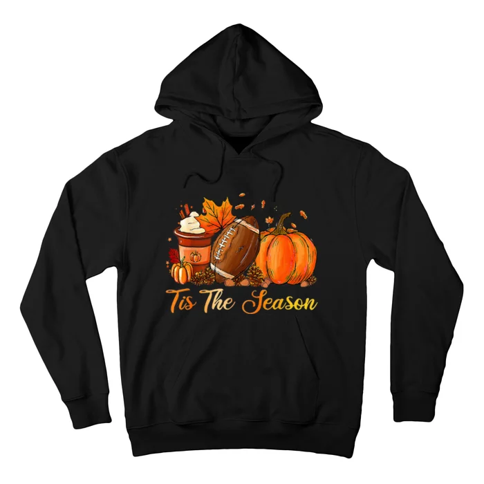 Pumpkin Spice Football Tis The Season Fall Thanksgiving Hoodie