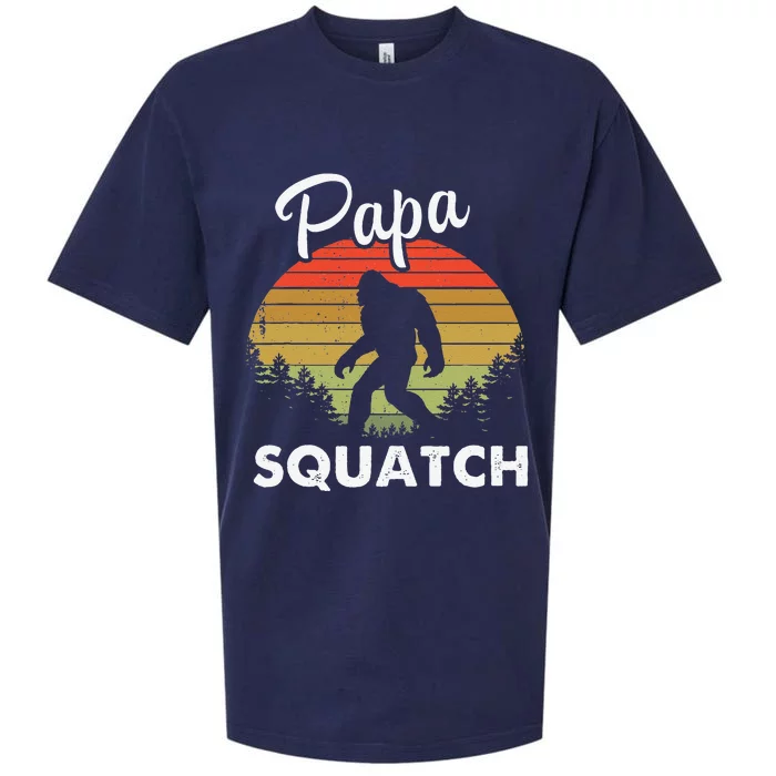 Papa Squatch Funny Bigfoot Camping Hiking Outdoor Father Day Sueded Cloud Jersey T-Shirt