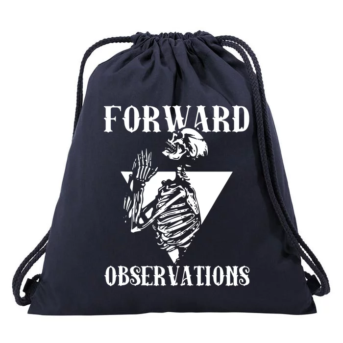 Praying Skeleton Forward Observation Drawstring Bag