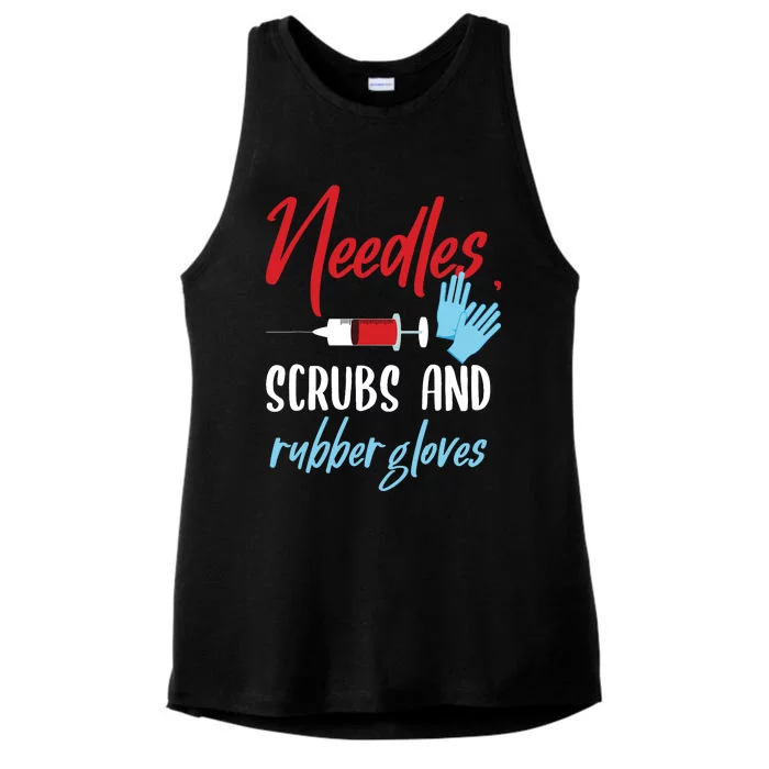 Phlebotomist Shirts Funny Needles Gloves Phlebotomy Gift Ladies Tri-Blend Wicking Tank