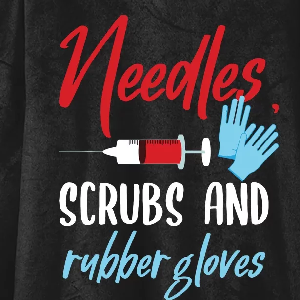 Phlebotomist Shirts Funny Needles Gloves Phlebotomy Gift Hooded Wearable Blanket