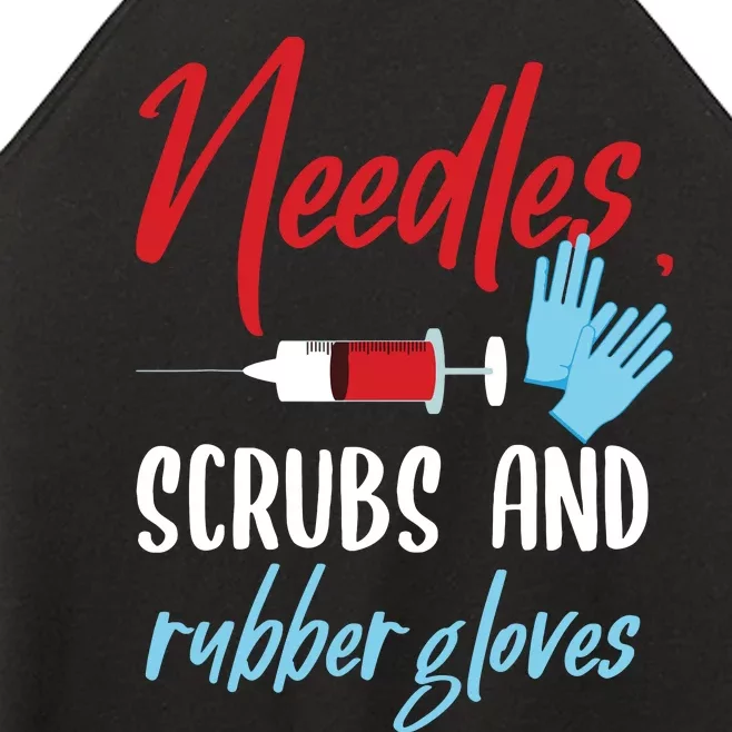 Phlebotomist Shirts Funny Needles Gloves Phlebotomy Gift Women’s Perfect Tri Rocker Tank