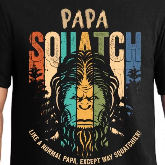 Papa Squatch Funny Bigfoot Papa Fathers Day Sasquatch Gift Pajama Set