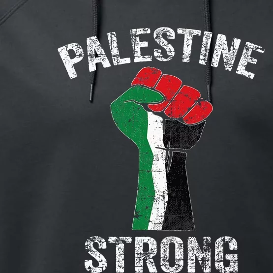 Palestine Strong Free Palestine Performance Fleece Hoodie