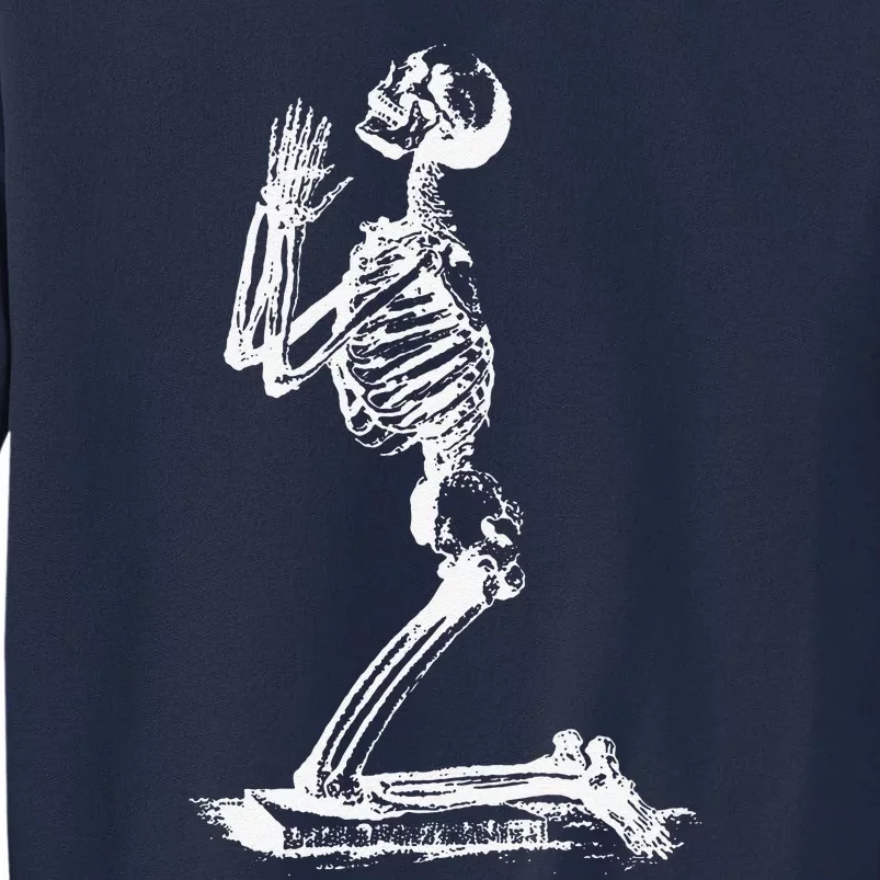 Praying Skeleton Funny Cool Morbid Prayer Design Tall Sweatshirt