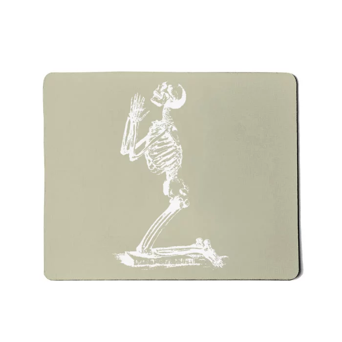 Praying Skeleton Funny Cool Morbid Prayer Design Mousepad