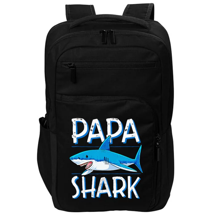 Papa Shark Family Matching Dad Daddy Jawsome Impact Tech Backpack