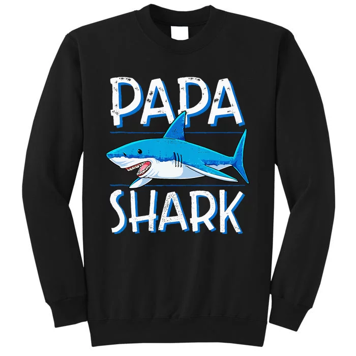 Papa Shark Family Matching Dad Daddy Jawsome Tall Sweatshirt